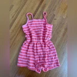 Cat & jack Striped Pink Kids terry cloth Romper